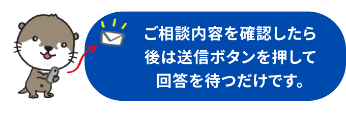 ご相談内容を確認したら、送信ボタンを押して回答をお待ちください。