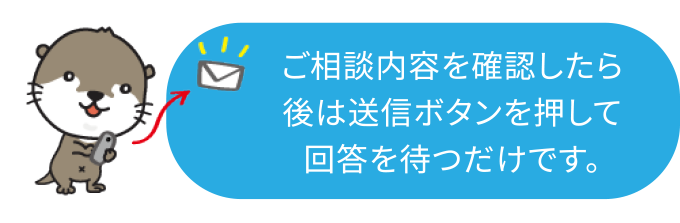 ご相談内容を確認したら、送信ボタンを押して回答をお待ちください。